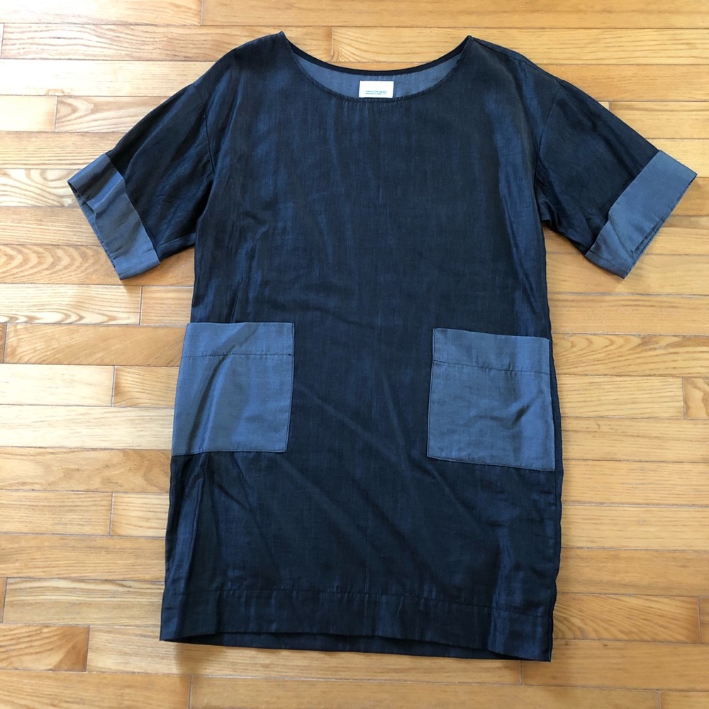 Amanda Moss shift dress in lightweight denim